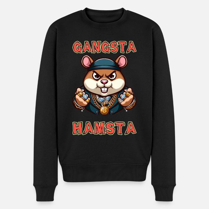Gangsta Hamsta - Männer Premium Bio Pullover - Schwarz