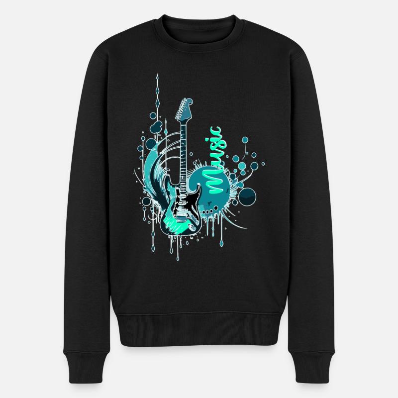 Musik - Männer Premium Bio Pullover - Schwarz
