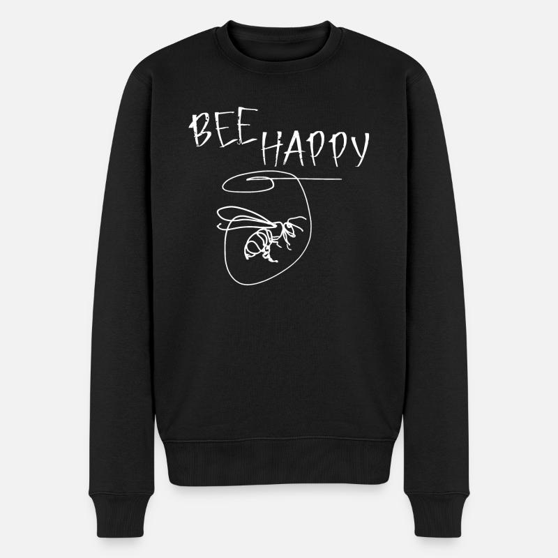 Abeille abstraite heureuse - Pull Premium bio Homme - noir