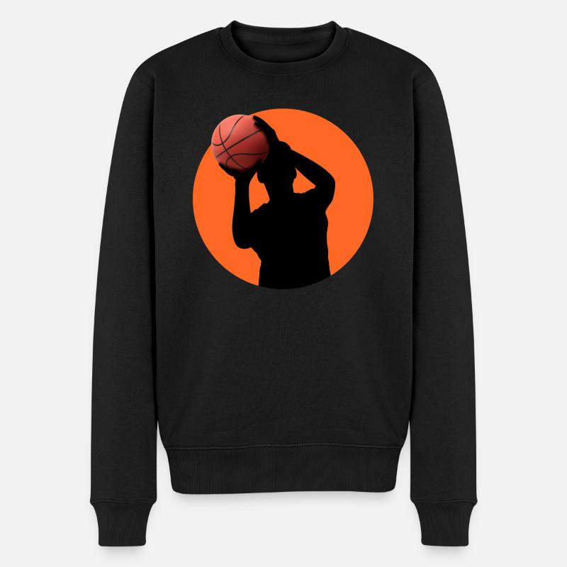 Basketballspieler - Männer Premium Bio Pullover - Schwarz