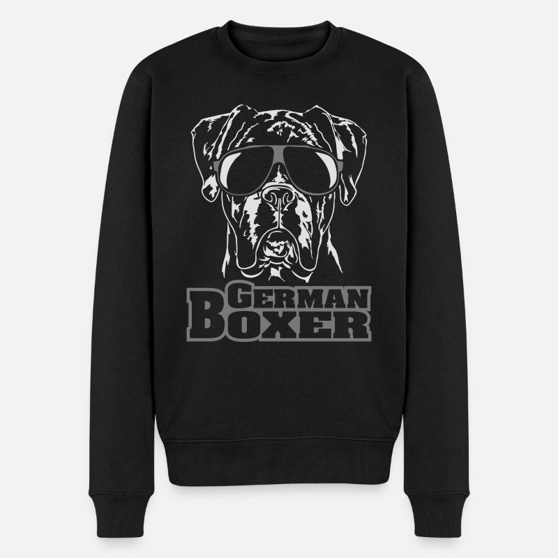 GERMAN BOXER cool - Männer Premium Bio Pullover - Schwarz