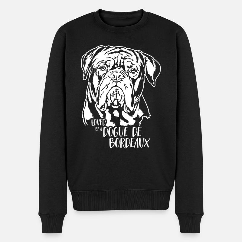 Aimé par un chien Dogue de Bordeaux Dire Wilsigns - Pull Premium bio Homme - noir