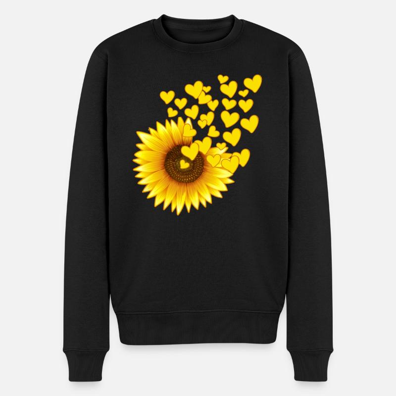 gärtner sonnenblume kleingarten blumenkind - Männer Premium Bio Pullover - Schwarz