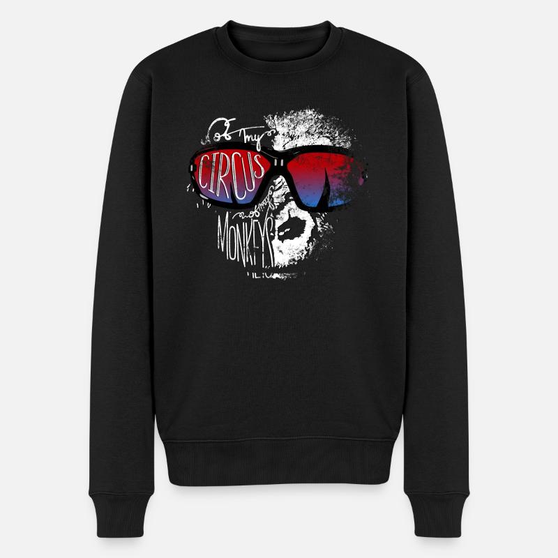 Not my circus, not my monkeys – Affe Sonnenbrille - Männer Premium Bio Pullover - Schwarz