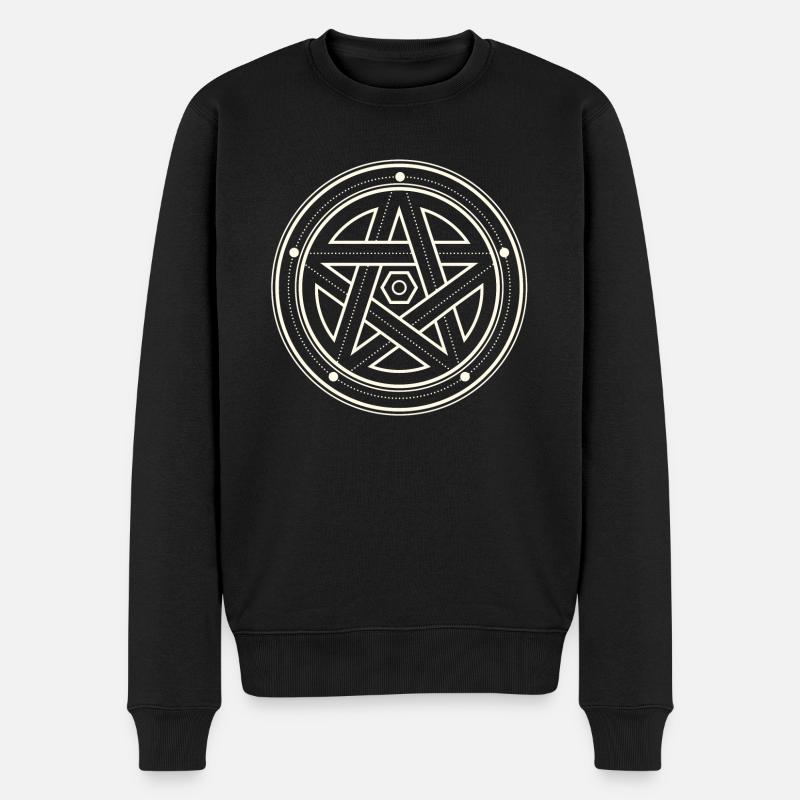 Heilige Geometrie - Männer Premium Bio Pullover - Schwarz
