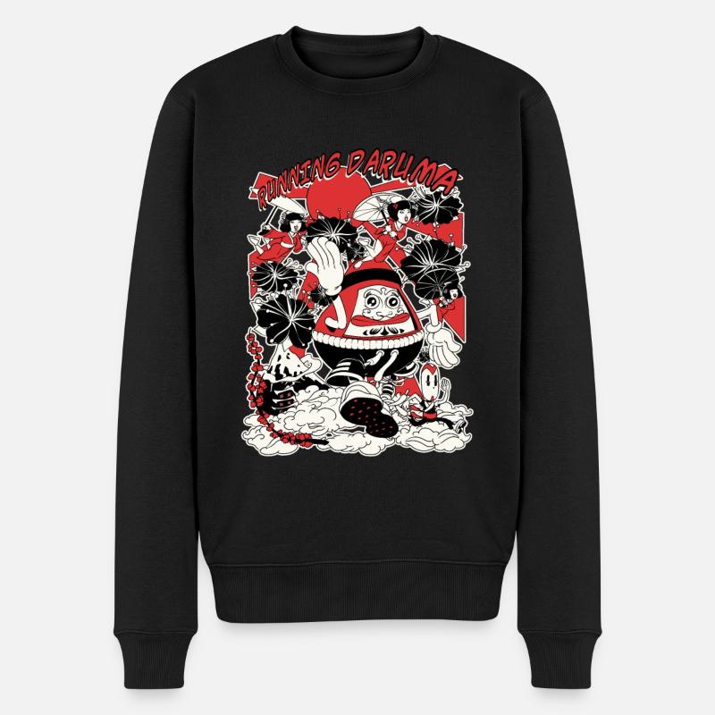 Daruma Running - Pull Premium bio Homme - noir