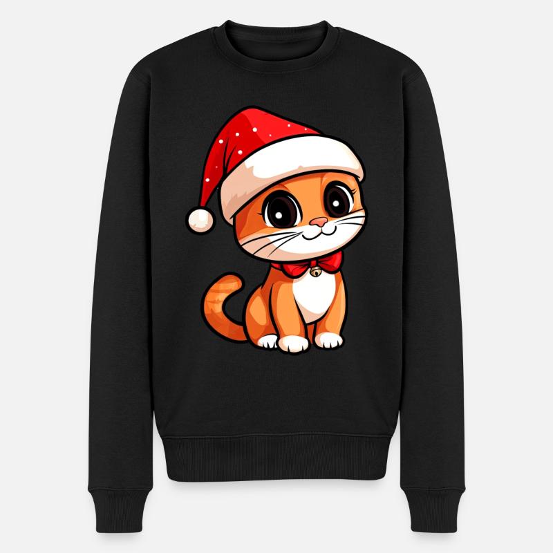 Chaton de Noël - Pull Premium bio Homme - noir