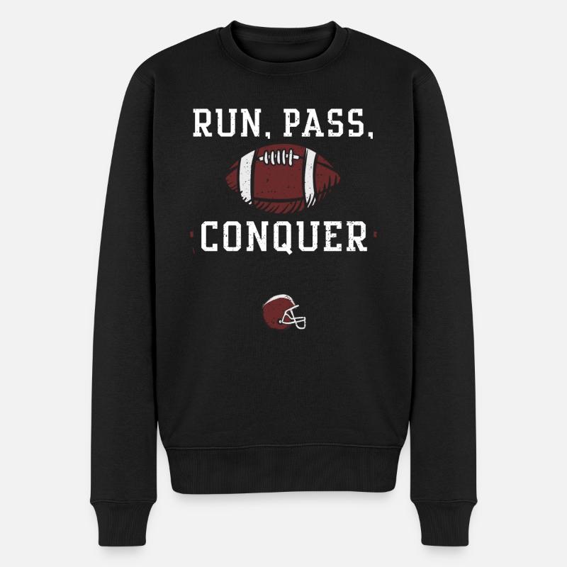 Courir, passer, conquérir - Football - Pull Premium bio Homme - noir