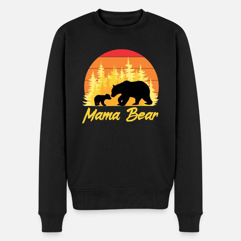 Mama Bär - Männer Premium Bio Pullover - Schwarz