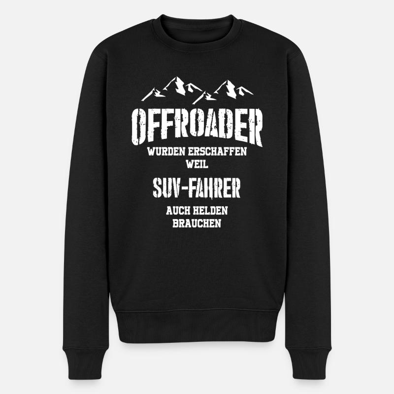 OFFROAD Geländewagen 4x4 - Männer Premium Bio Pullover - Schwarz