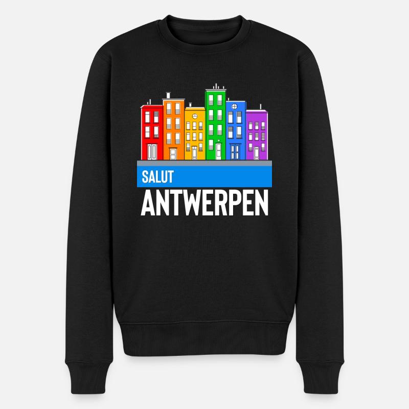 antwerpen - Männer Premium Bio Pullover - Schwarz