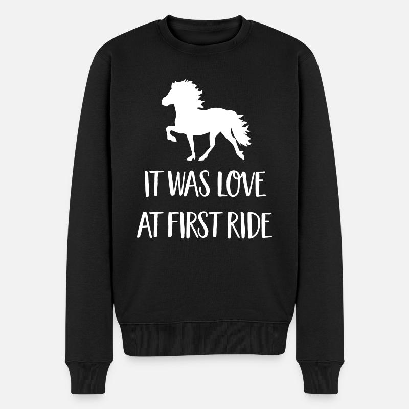 ISLANDPFERD - Männer Premium Bio Pullover - Schwarz