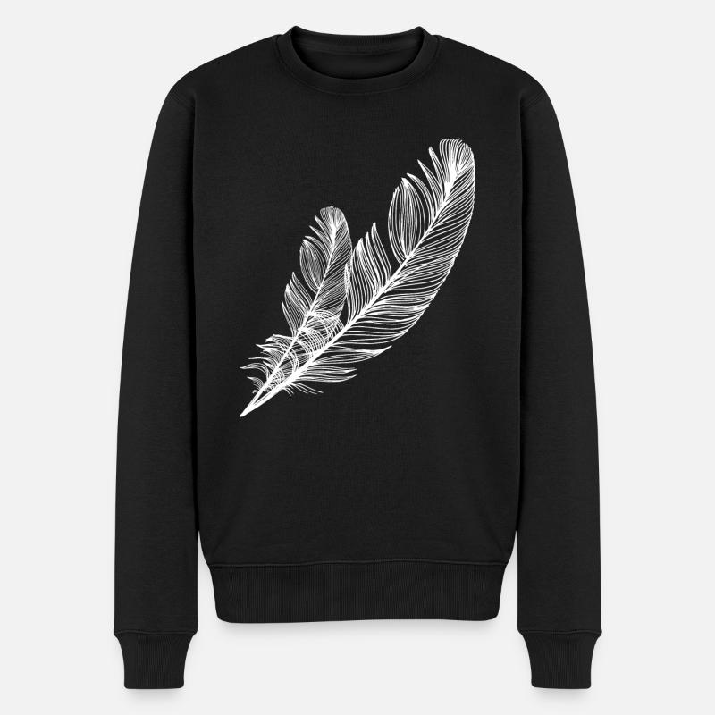 plume petite et grande - Pull Premium bio Homme - noir
