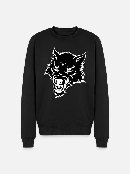 wolf - Men's Premium Organic Jumper - black