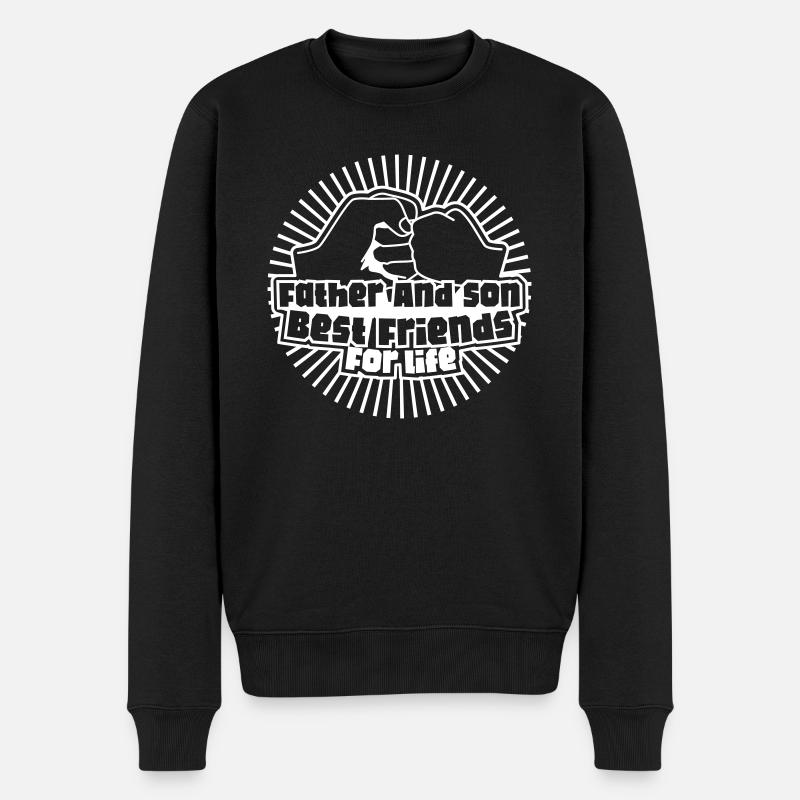 BESTER SOHN VATER PAPA DAD FÄUSTE SPRÜCHE MOTIV - Männer Premium Bio Pullover - Schwarz