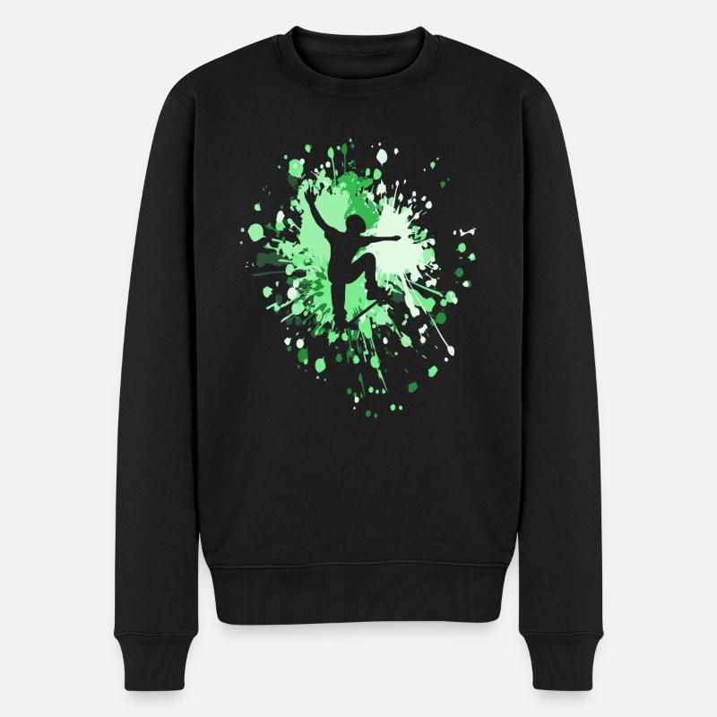 Skateboard Color Splash - Männer Premium Bio Pullover - Schwarz