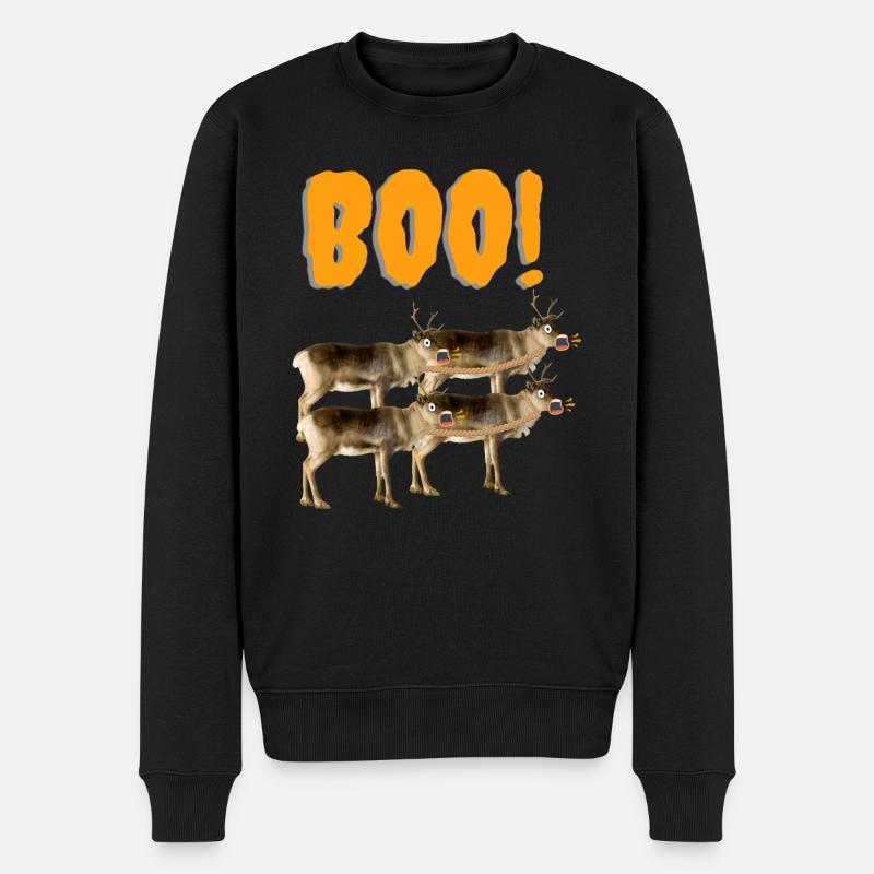 BOO! - Männer Premium Bio Pullover - Schwarz