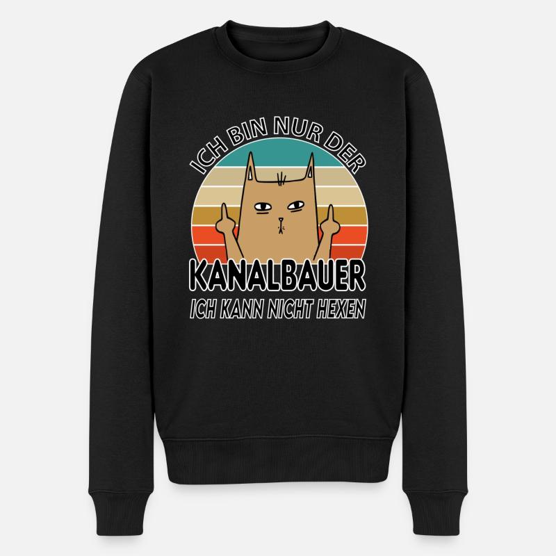Kanalbauer - Männer Premium Bio Pullover - Schwarz