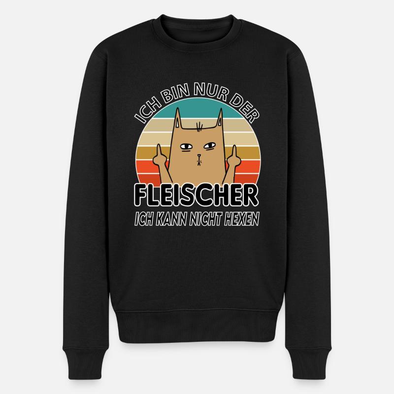 Fleischer - Männer Premium Bio Pullover - Schwarz