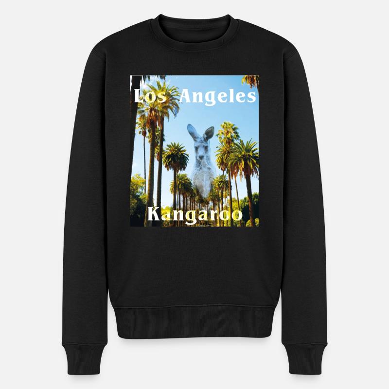Känguru - Männer Premium Bio Pullover - Schwarz