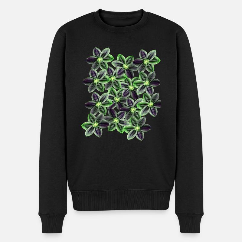 fleurs vertes - Pull Premium bio Homme - noir