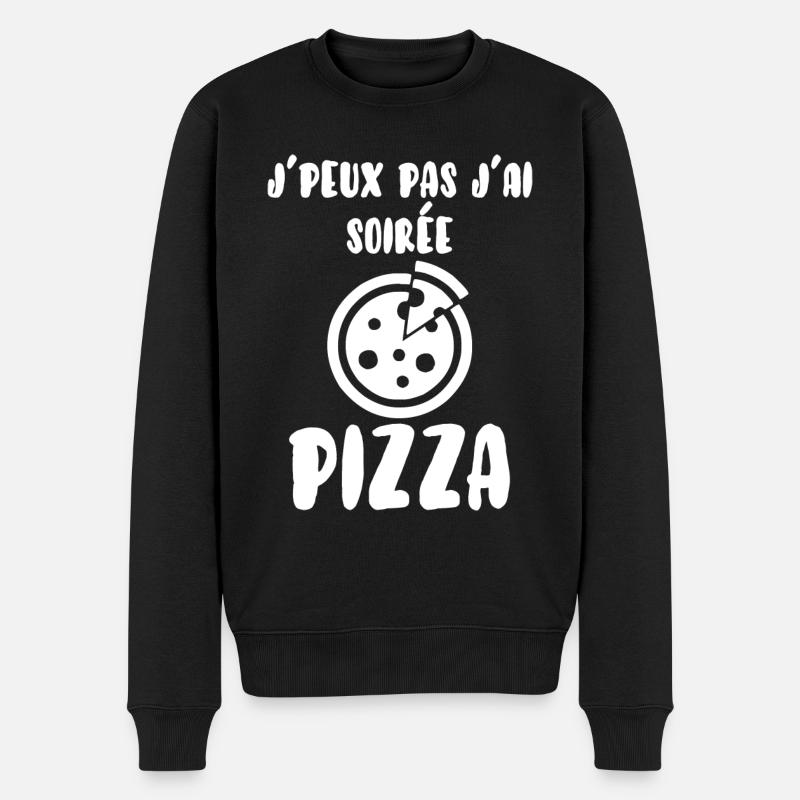 Soirée pizza - Pull Premium bio Homme - noir