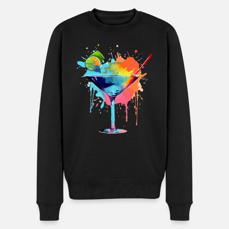 Cocktail 2 - Männer Premium Bio Pullover - Schwarz