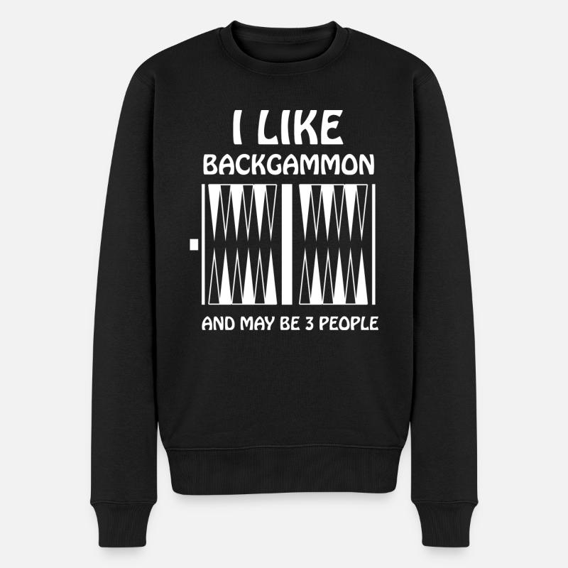 boardgame chess backgammon game night - Männer Premium Bio Pullover - Schwarz