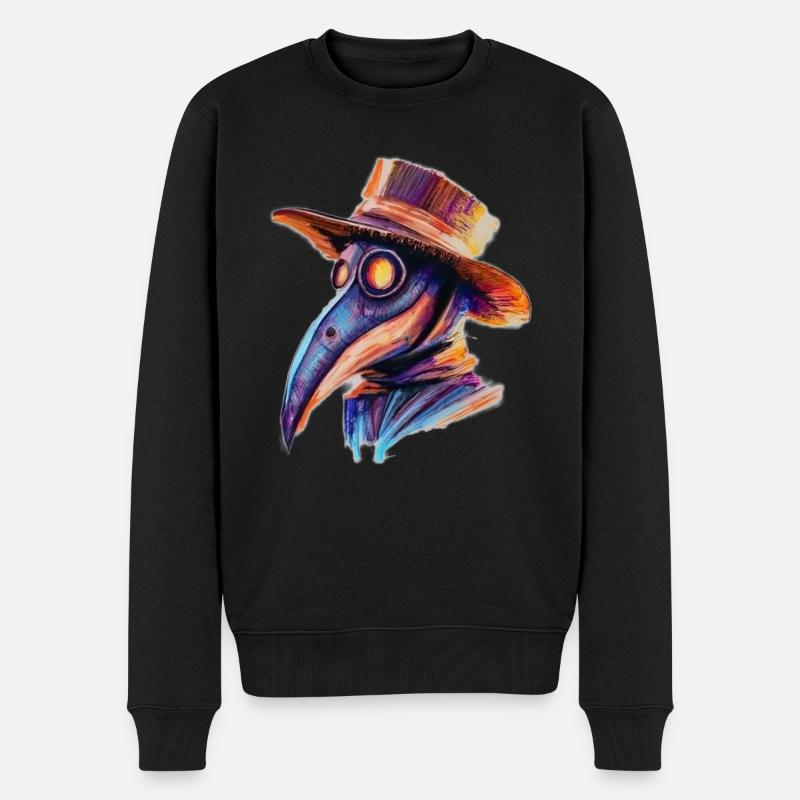 Stilisierte mittelalterliche Arztmaske - Männer Premium Bio Pullover - Schwarz