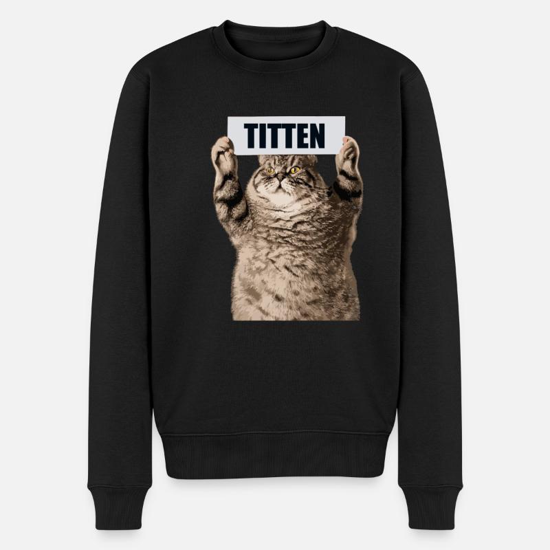 Titten - Männer Premium Bio Pullover - Schwarz
