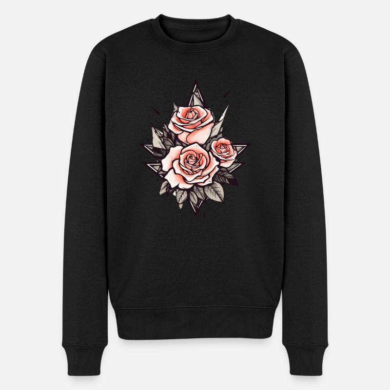Roses - Pull Premium bio Homme - noir