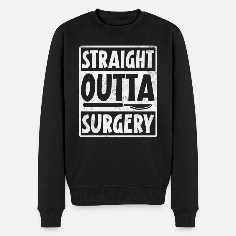 Straight outta surgery Surgical Technologist - Männer Premium Bio Pullover - Schwarz