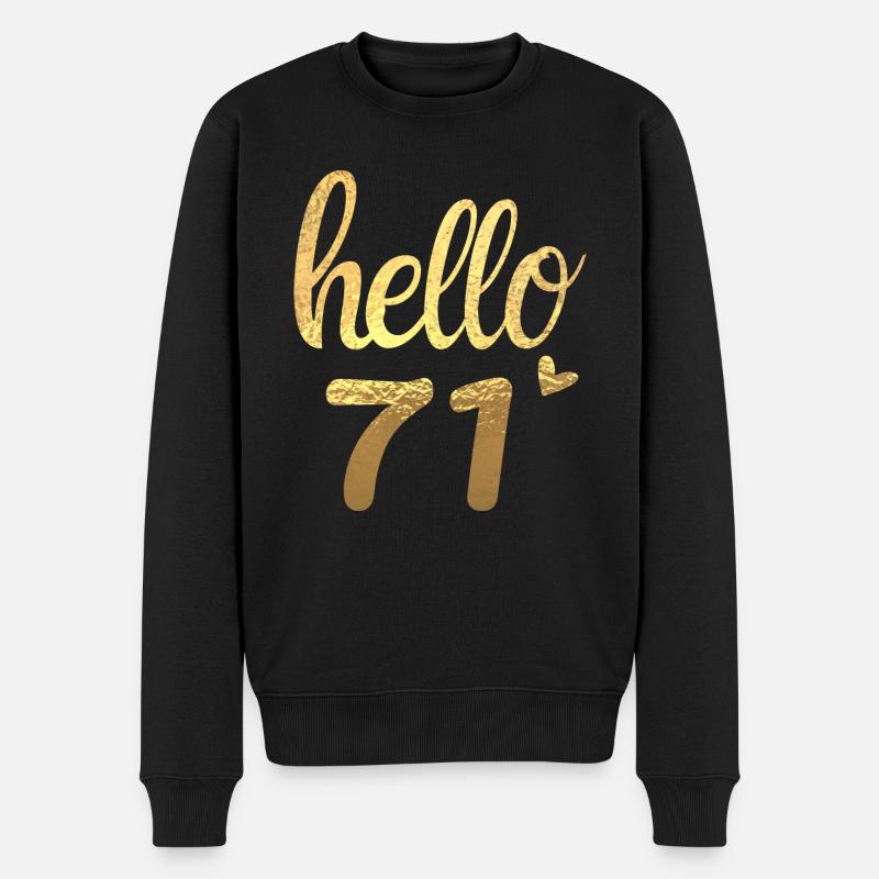 Hallo 71 gold - Männer Premium Bio Pullover - Schwarz