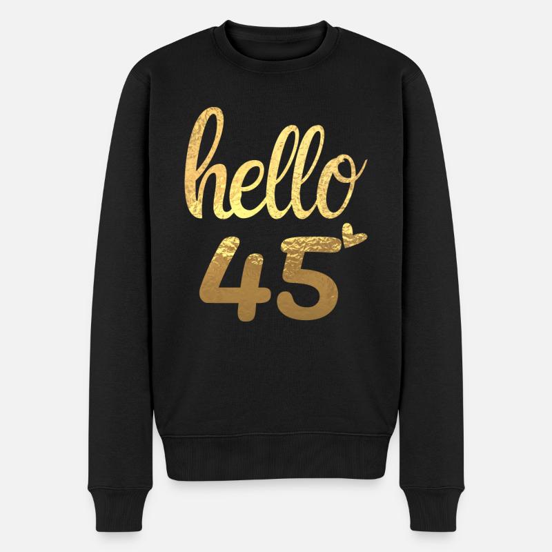 Hello 45 doré - Pull Premium bio Homme - noir