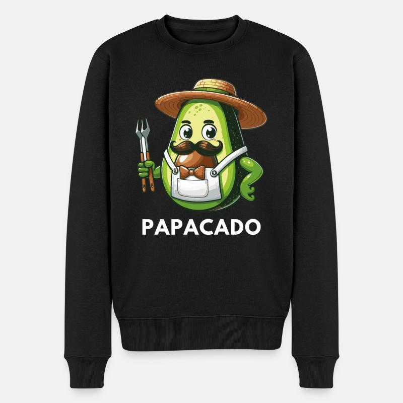 Papacado Funny Avocado pour les papas Cadeaux - Pull Premium bio Homme - noir