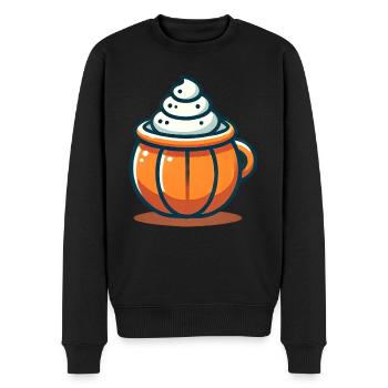 Kürbistasse - Männer Premium Bio Pullover - Schwarz - Vorne - Nico (187cm)