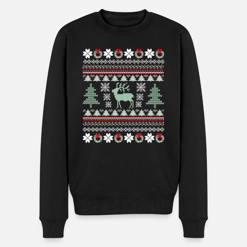 Motif Noel Retro - Pull Premium bio Homme - noir