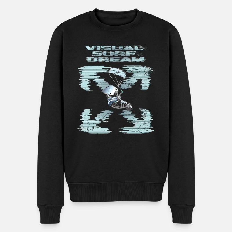 Visual Kitesurfing Dream - Männer Premium Bio Pullover - Schwarz
