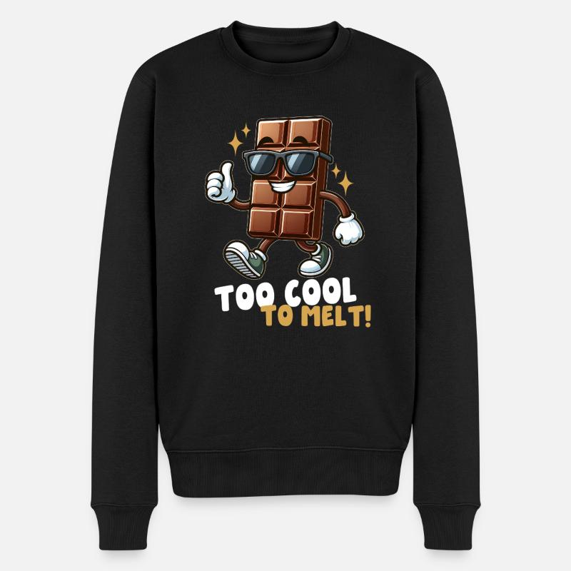 Cooler Schokoriegel - Männer Premium Bio Pullover - Schwarz