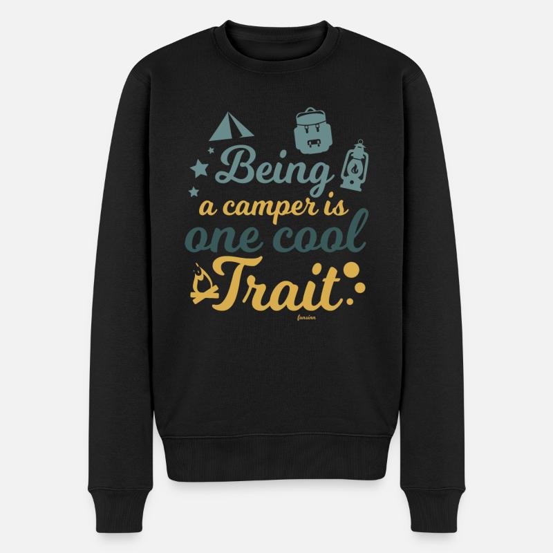 Ich bin ein Camper - Männer Premium Bio Pullover - Schwarz