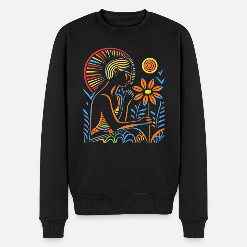 Contemplations abstraites, mode, sérénité nouvelle. - Pull Premium bio Homme - noir