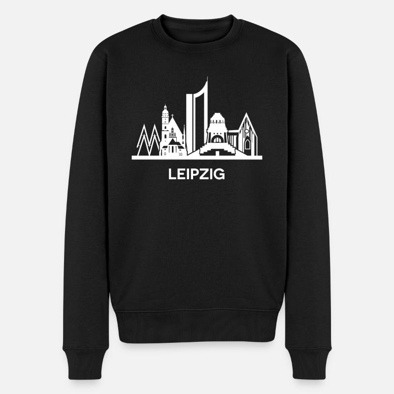 Leipzig, blanc - Pull Premium bio Homme - noir