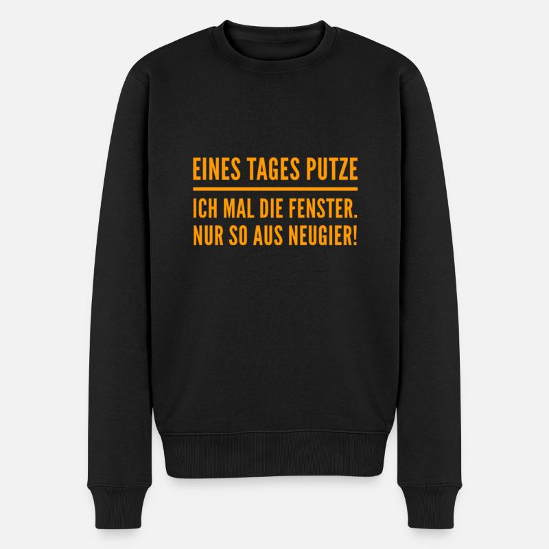 neugierig - Männer Premium Bio Pullover - Schwarz