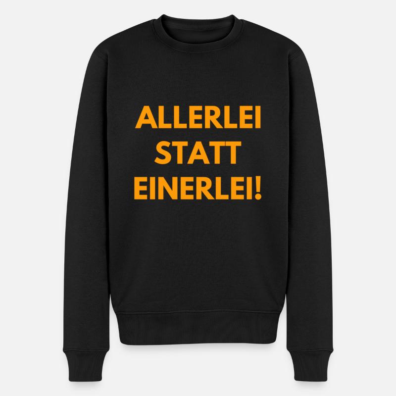Vielfalt statt Einfalt - Männer Premium Bio Pullover - Schwarz