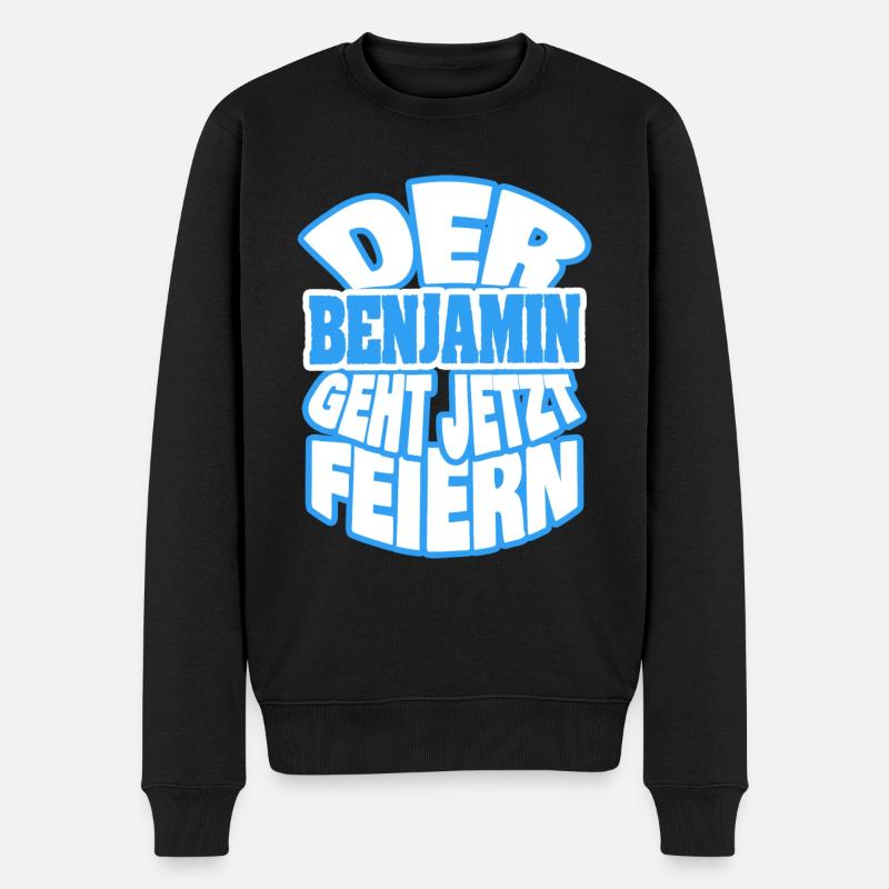 Benjamin - Männer Premium Bio Pullover - Schwarz