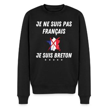 Je ne suis pas français, je suis breton - Pull Premium bio Homme - noir - Devant - Nico (187cm)