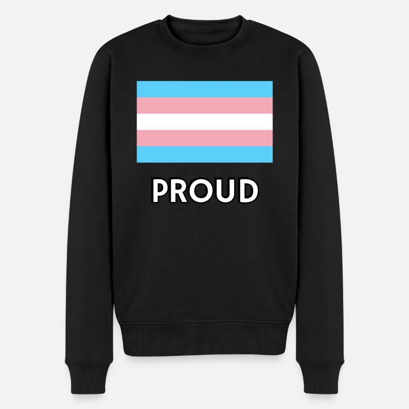 Drapeau trans PROUD - Pull Premium bio Homme - noir