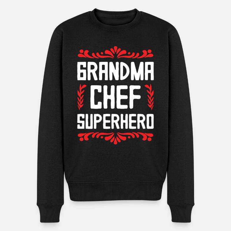 Mamie Chef Super-héroïne - Pull Premium bio Homme - noir