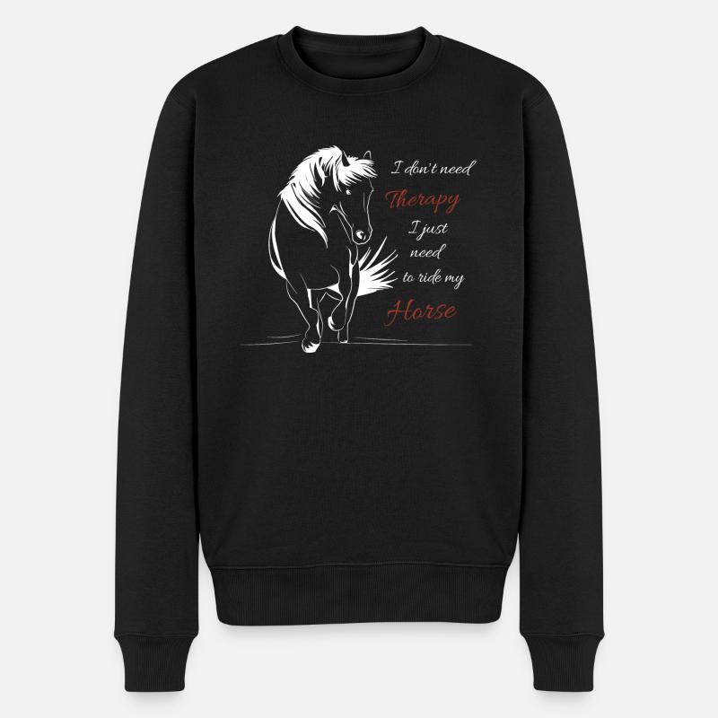 Pferd Pferdespruch Reiterin Geschenk - Männer Premium Bio Pullover - Schwarz