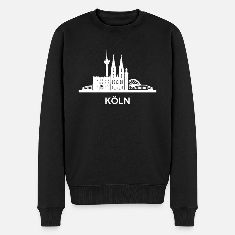 Köln, weiß - Männer Premium Bio Pullover - Schwarz